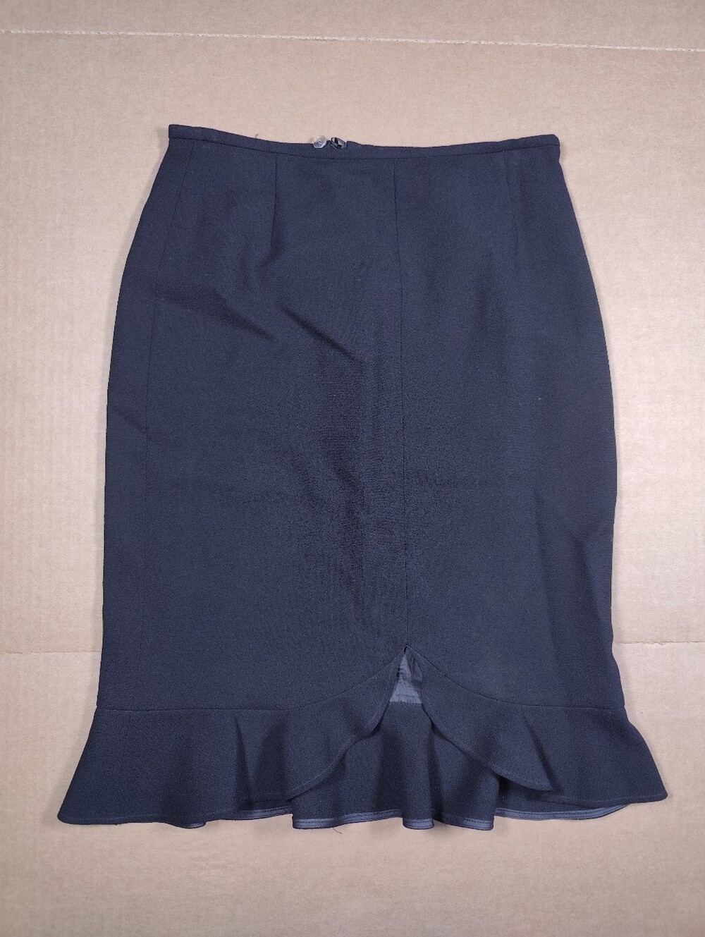 ESCADA Women’s Black Ruffle Flounce 100% Wool Pencil Skirt Size 36 (~S)